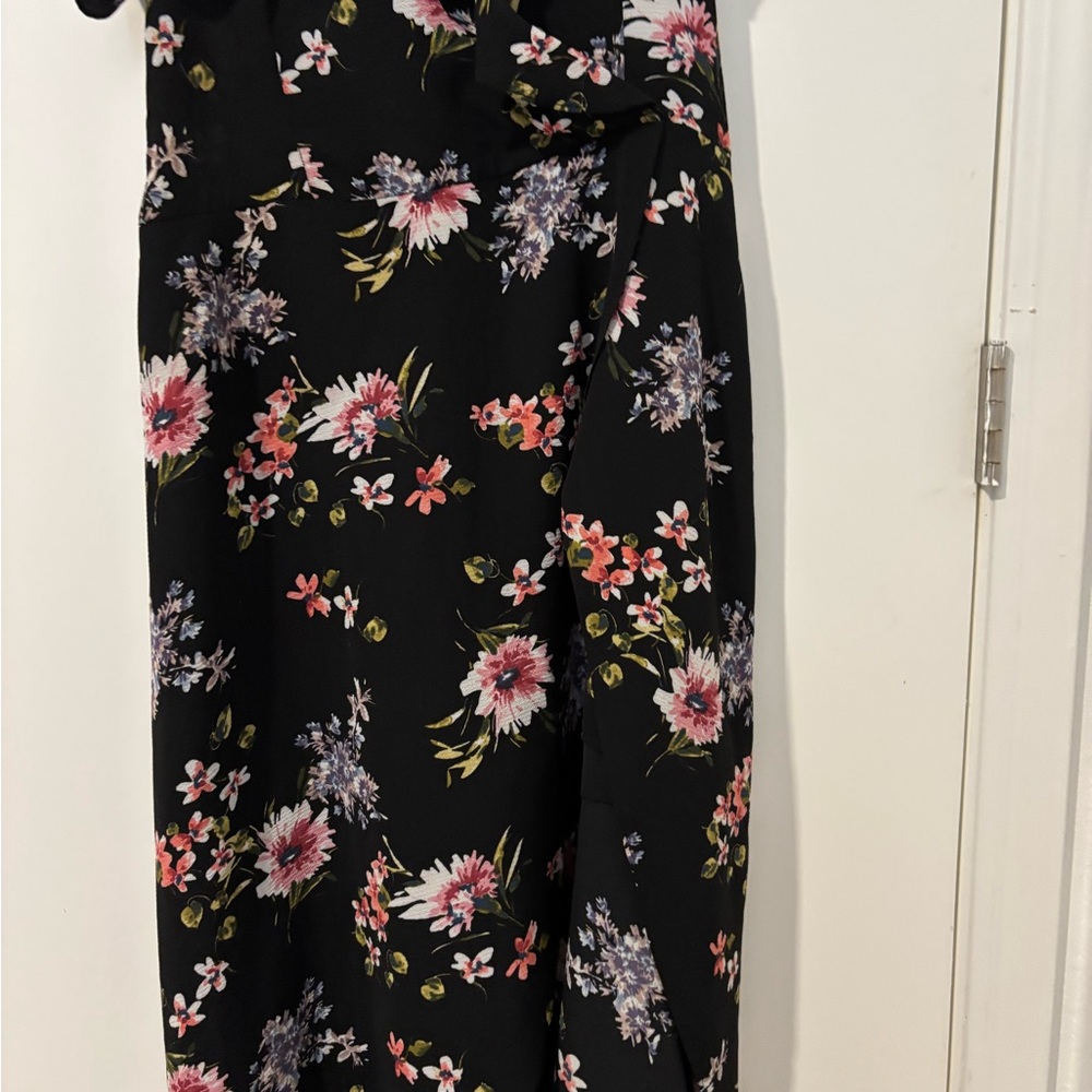 Iz Byer Black and Pink Asymmetrical Ruffled Maxi Dress - Picture 10 of 12
